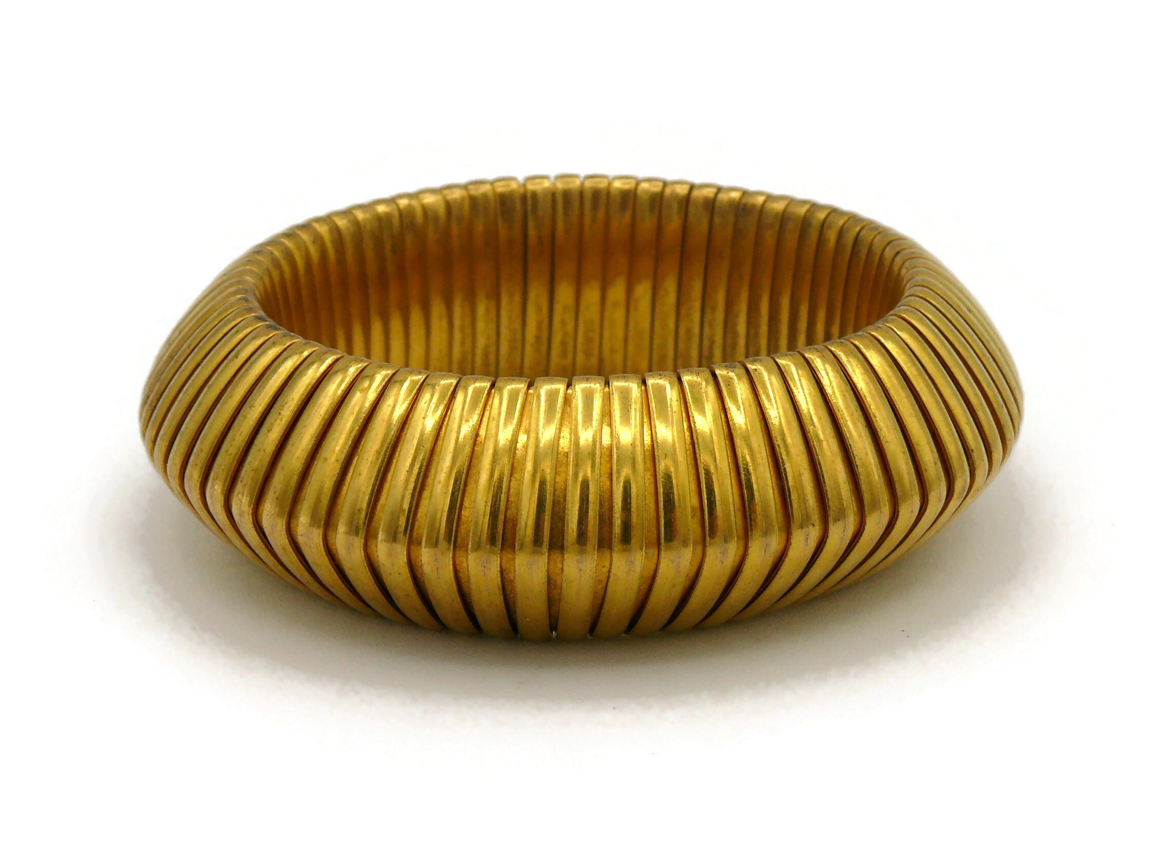 Yves Saint Laurent Rive Gauche Vintage Gold Toned Bracelet For Sale 1
