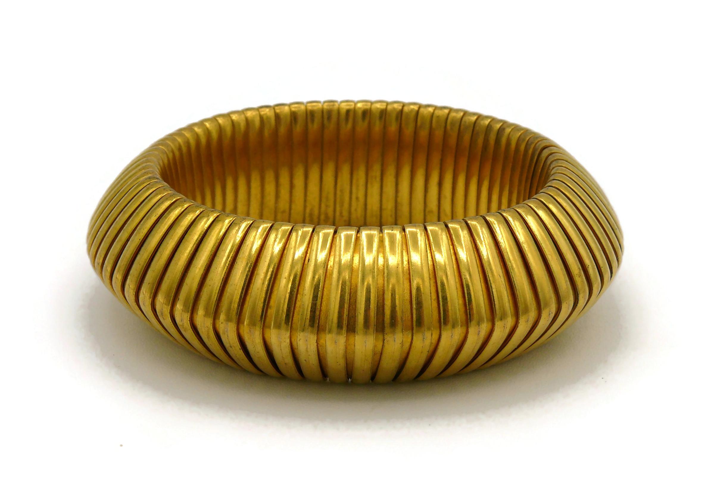 Yves Saint Laurent Rive Gauche Vintage Gold Toned Bracelet For Sale 2