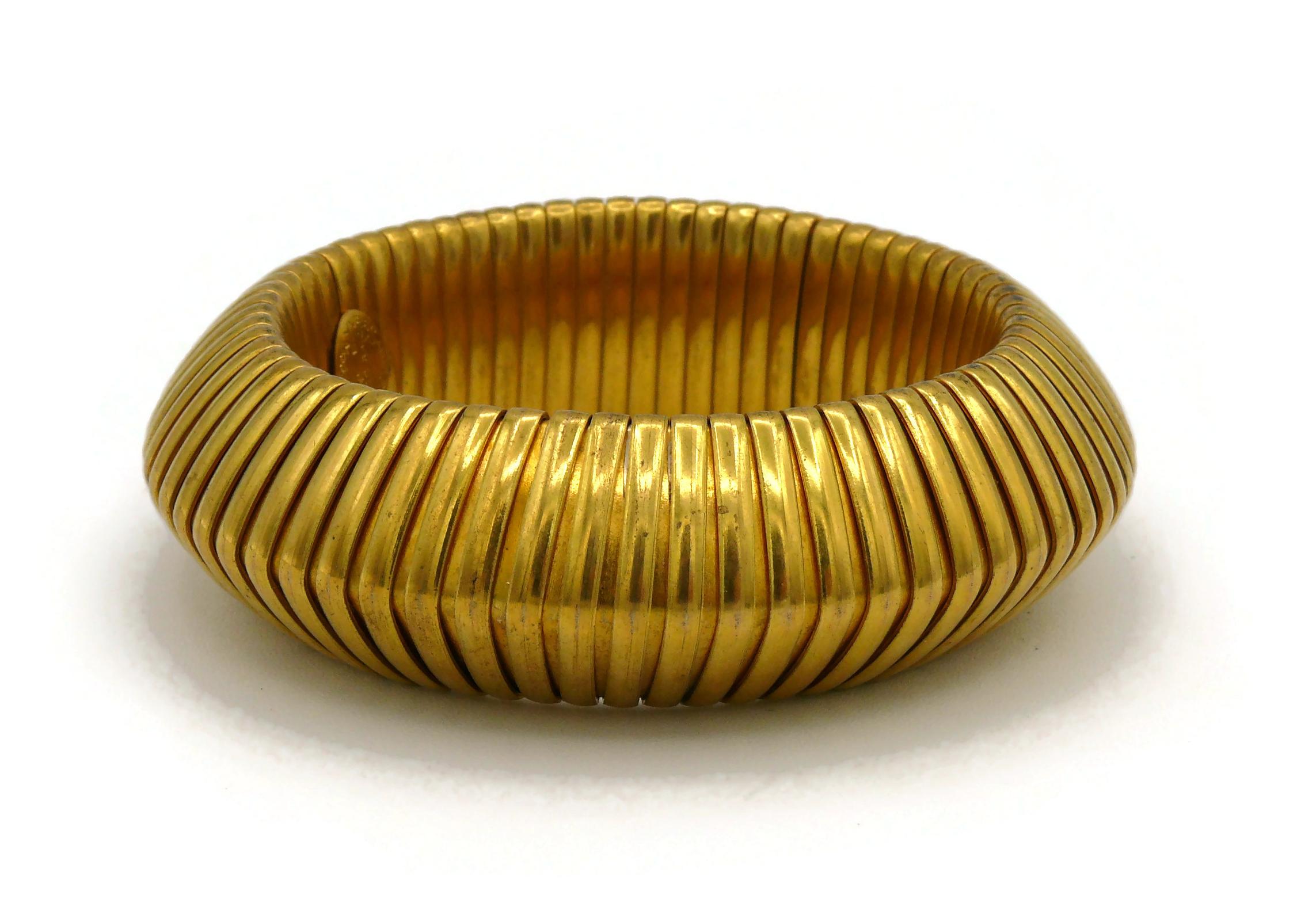 Yves Saint Laurent Rive Gauche Vintage Gold Toned Bracelet For Sale 3