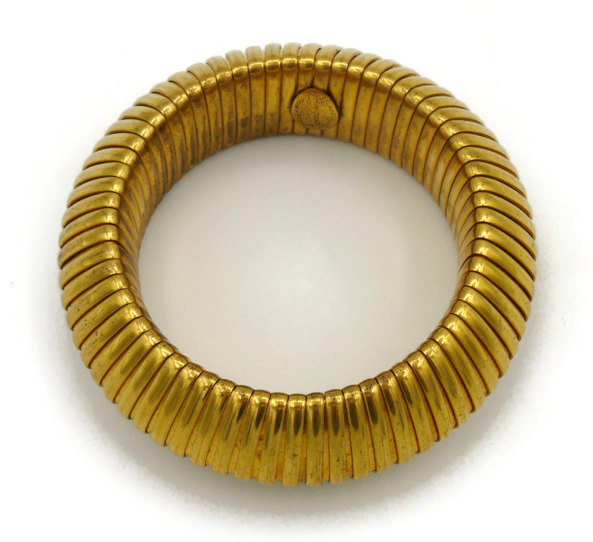 Yves Saint Laurent Rive Gauche Vintage Gold Toned Bracelet For Sale 5