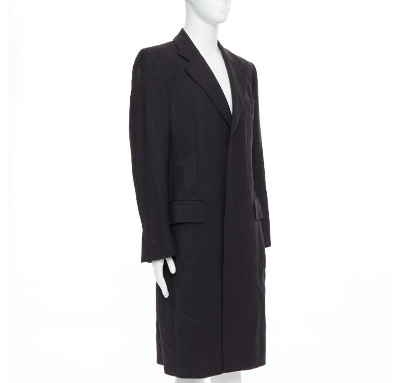 Noir YVES SAINT LAURENT Rive Gauche Manteau surdimensionné gris 100 % laine FR48 M en vente