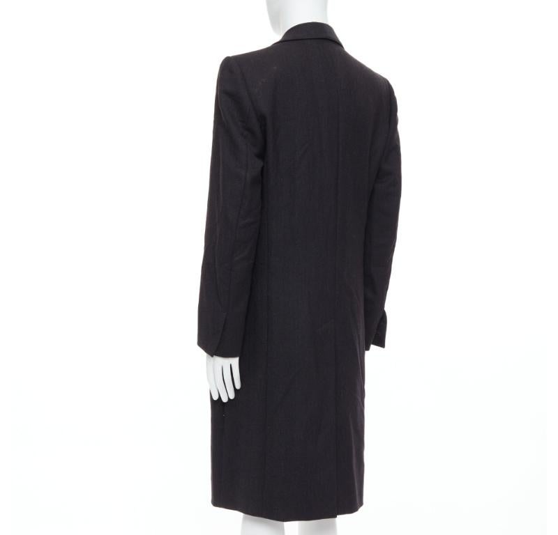 YVES SAINT LAURENT Rive Gauche Manteau surdimensionné gris 100 % laine FR48 M en vente 2