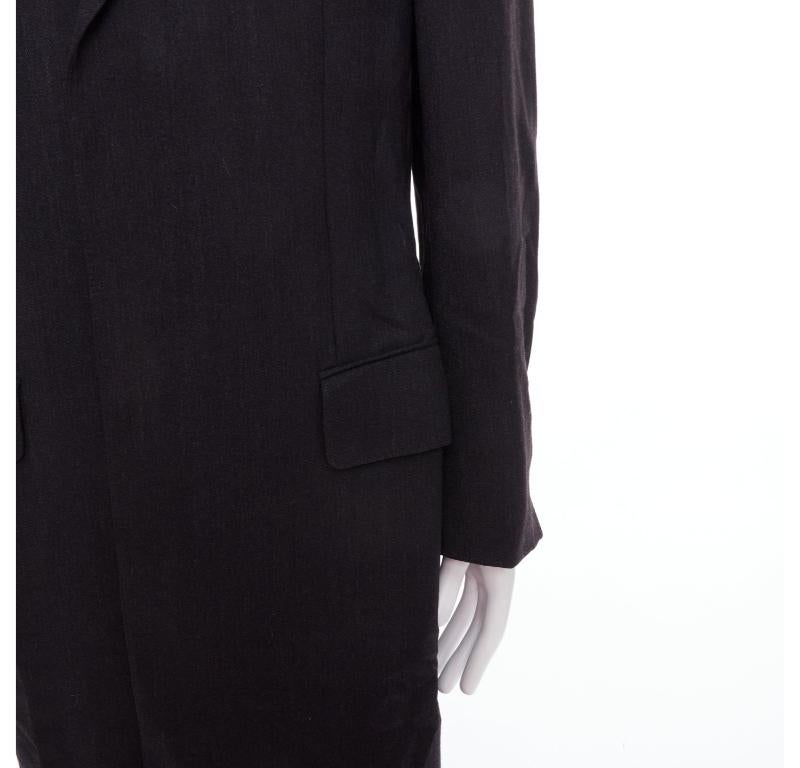 YVES SAINT LAURENT Rive Gauche Manteau surdimensionné gris 100 % laine FR48 M en vente 3