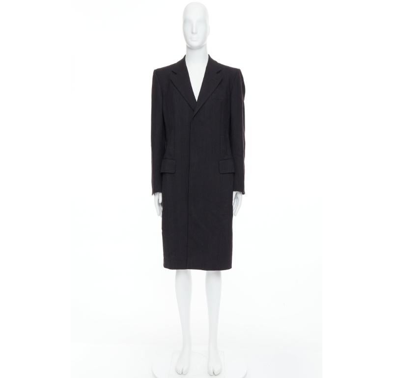 YVES SAINT LAURENT Rive Gauche Manteau surdimensionné gris 100 % laine FR48 M en vente 5
