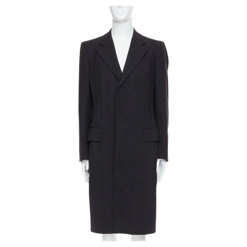 Yves Saint Laurent Rive Gauche Vintage cappotto grigio 100% lana FR48 M.