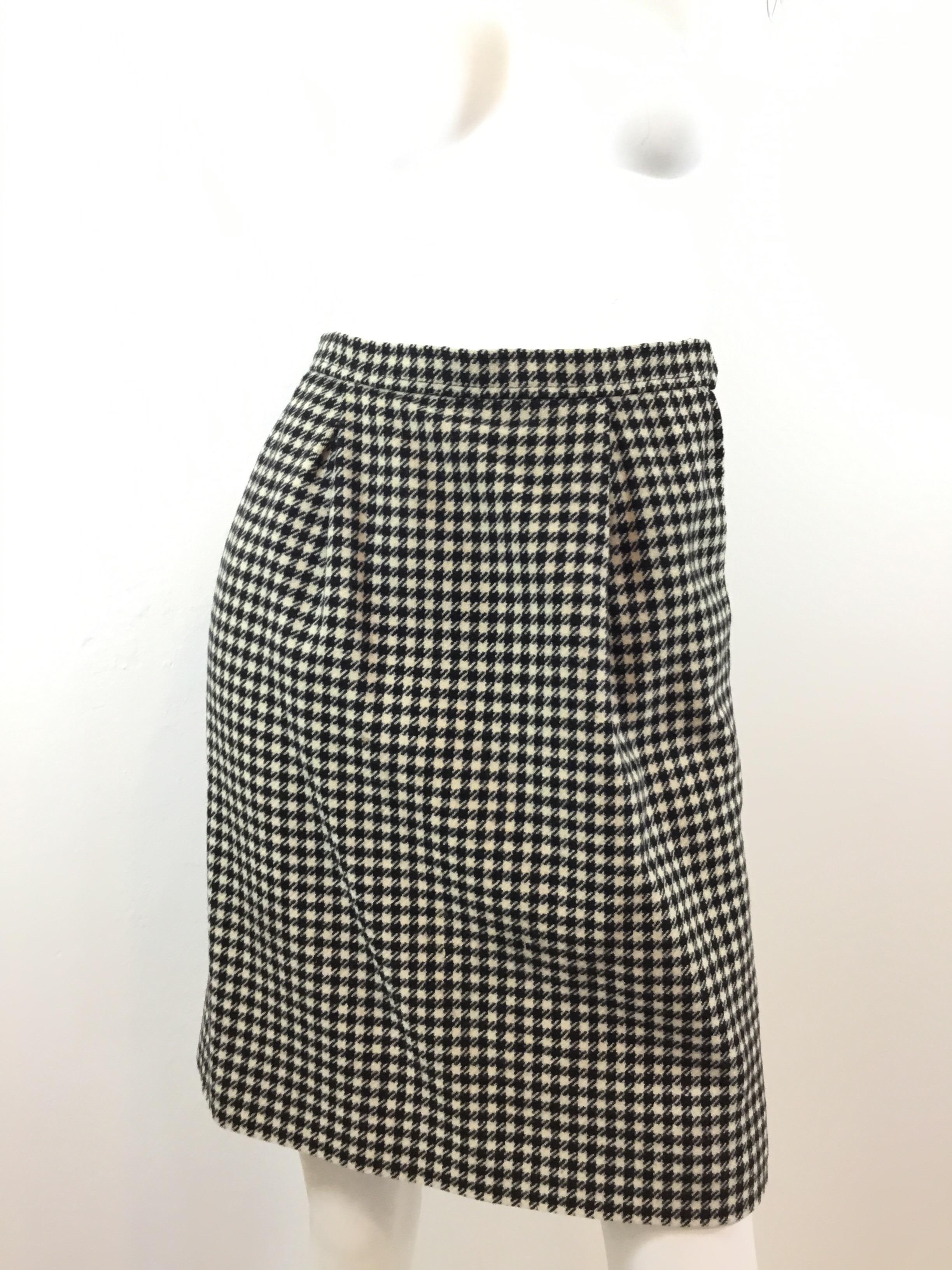 Yves Saint Laurent Rive Gauche Houndstooth Skirt Suit c. 1970's In Excellent Condition In Carmel, CA