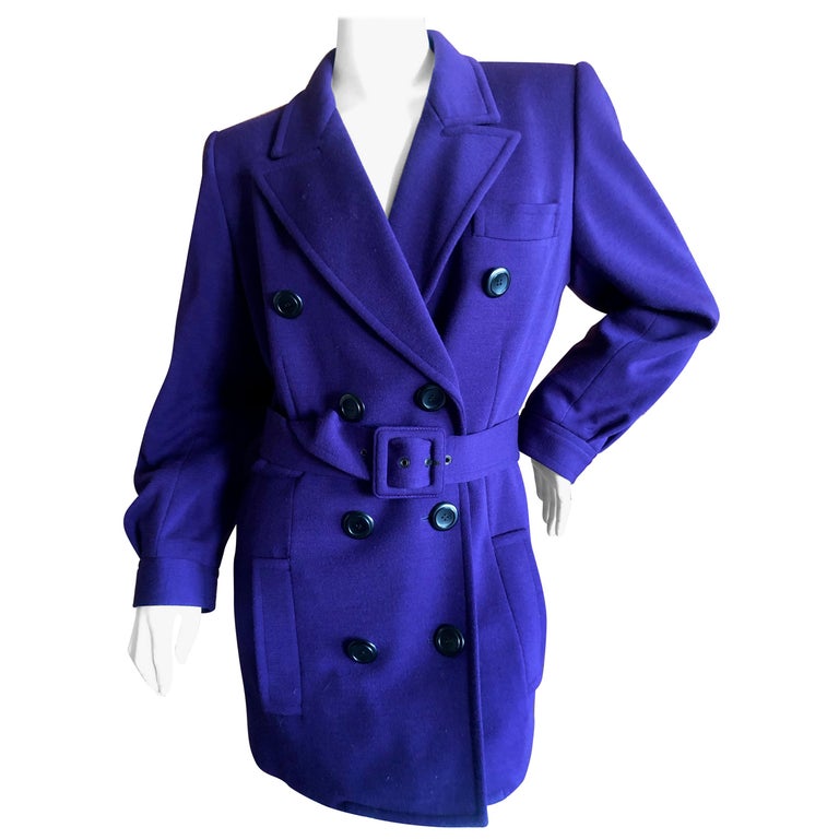 Yves Saint Laurent Rive Gauche Vintage Purple Belted Jacket For Sale at ...