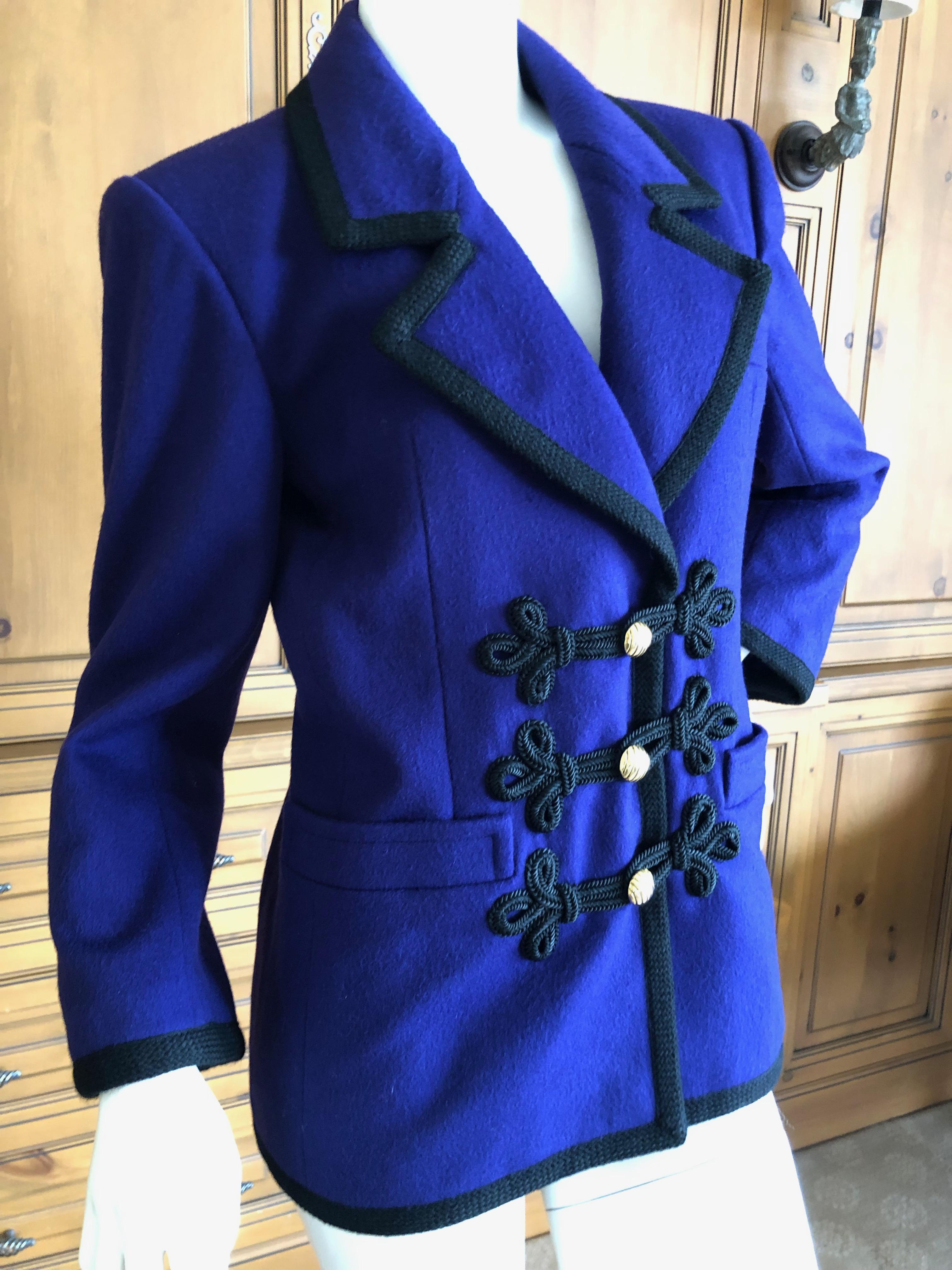 cerulean blue military jacket ysl