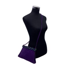 Yves Saint Laurent Rive Gauche Vintage Purple Suede Crossbody Bag