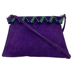 Yves Saint Laurent Rive Gauche Vintage Purple Suede Crossbody Bag