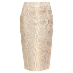 YVES SAINT LAURENT Rive Gauche Vintage scaled leather midi pencil skirt FR36 S