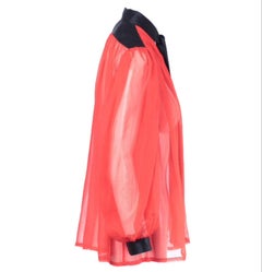 Yves Saint Laurent Rive Gauche Vintage Sheer Silk Pussy-Bow Blouse - '80s