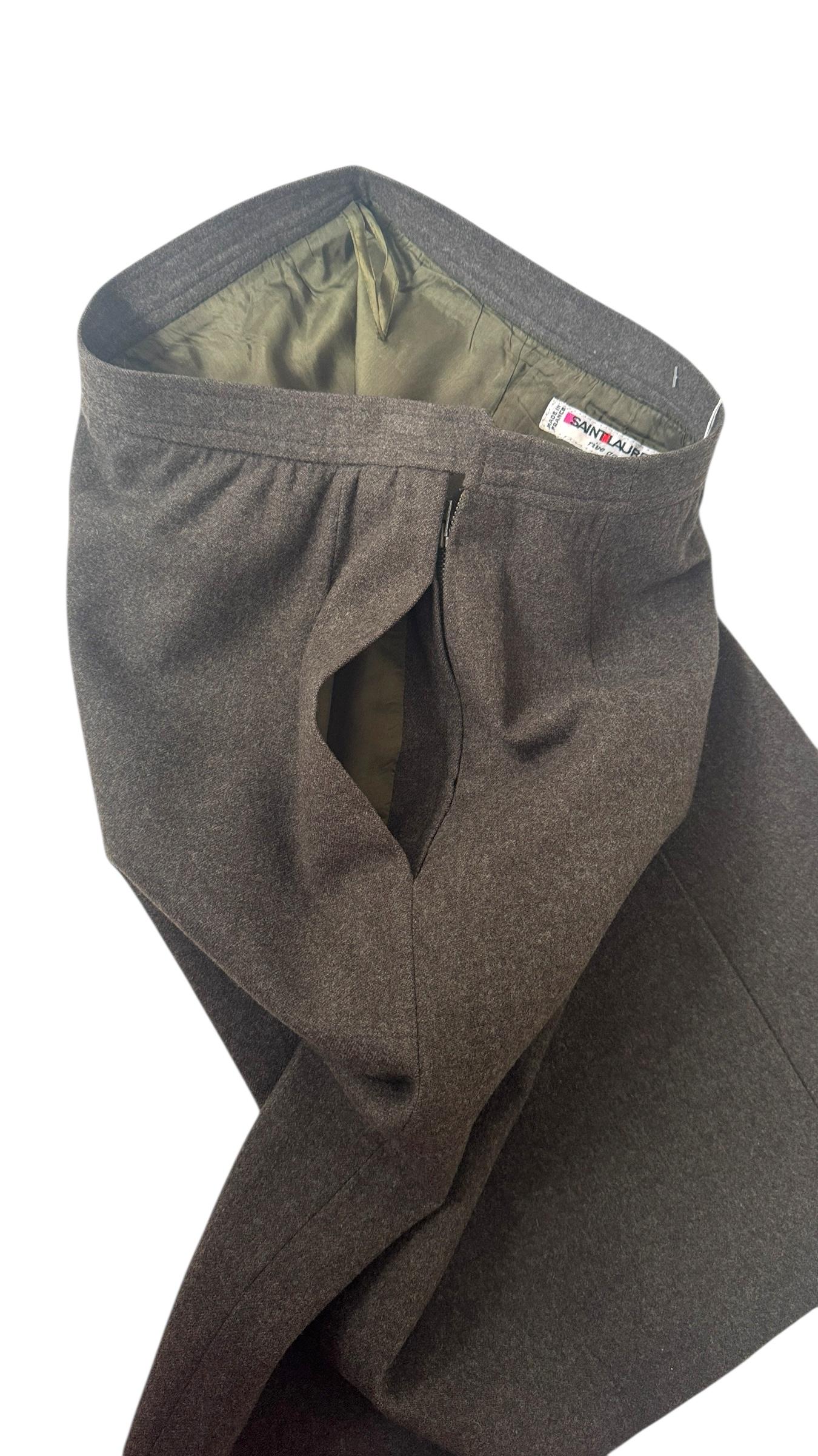 Yves Saint Laurent Rive Gauche Vintage Wool Skirt in vendita 4