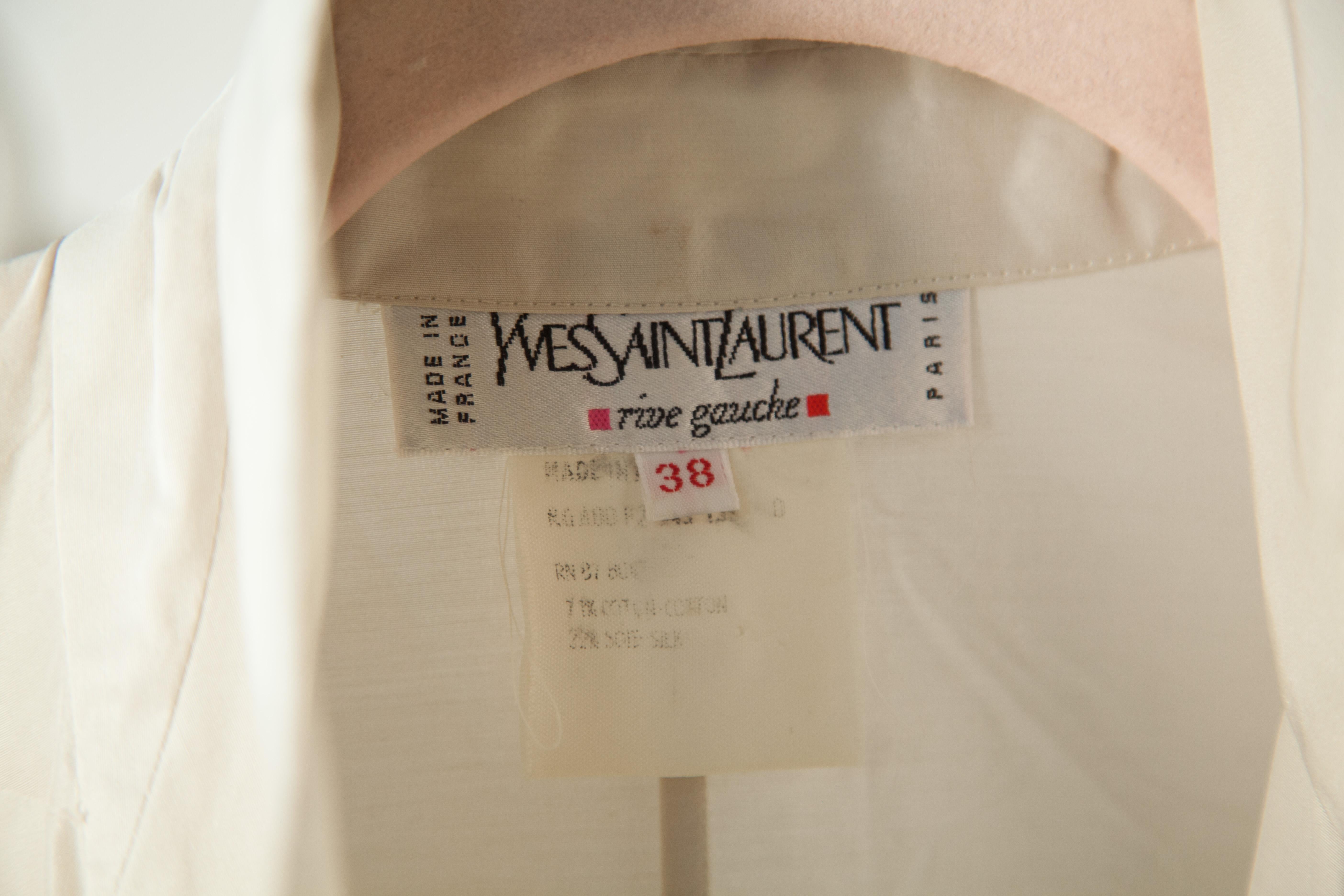 Women's Yves Saint Laurent Rive Gauche White Crepe Wrap Dress  For Sale