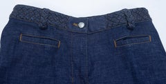 Yves Saint Laurent Rive Gauche Wide Leg Jean With Built-In Braided Waistband