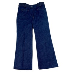 Yves Saint Laurent Rive Gauche Wide Leg Jean With Built-In Braided Waistband