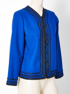 Yves Saint Laurent Rive Gauche Wool Jacket with Passementerie Detail