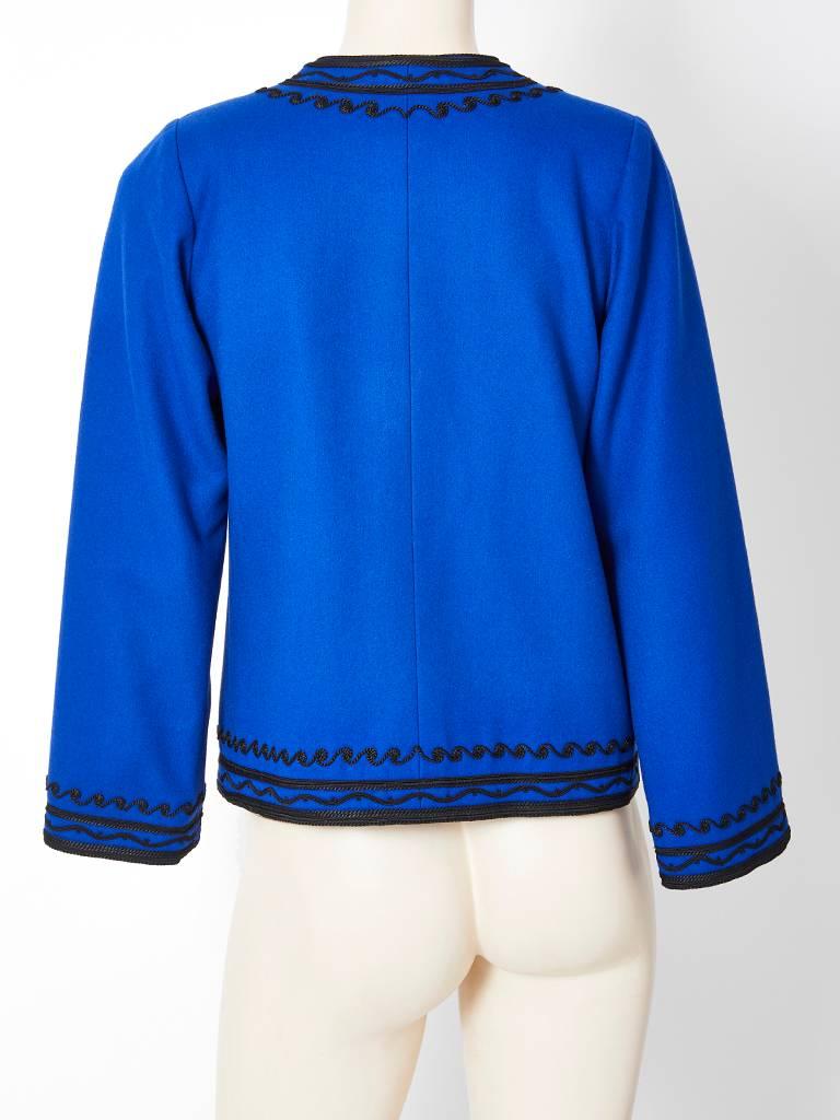 Women's Yves Saint Laurent Rive Gauche Wool Jacket with Passementerie Detail