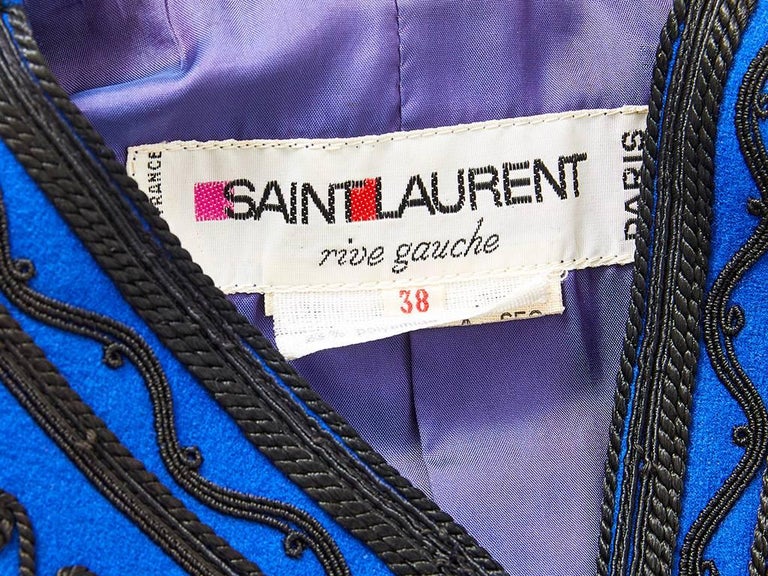 Yves Saint Laurent Rive Gauche Wool Jacket with Passementerie Detail ...