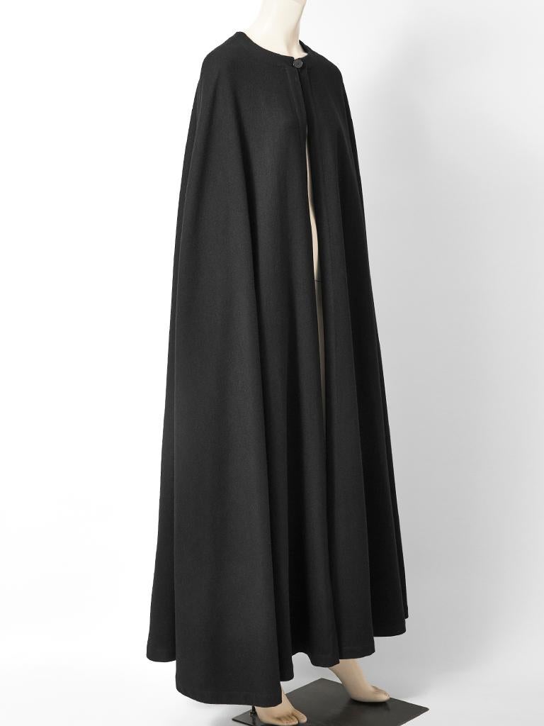 Yves Saint Laurent Rive Gauche Wool Maxi Cape In Good Condition In New York, NY