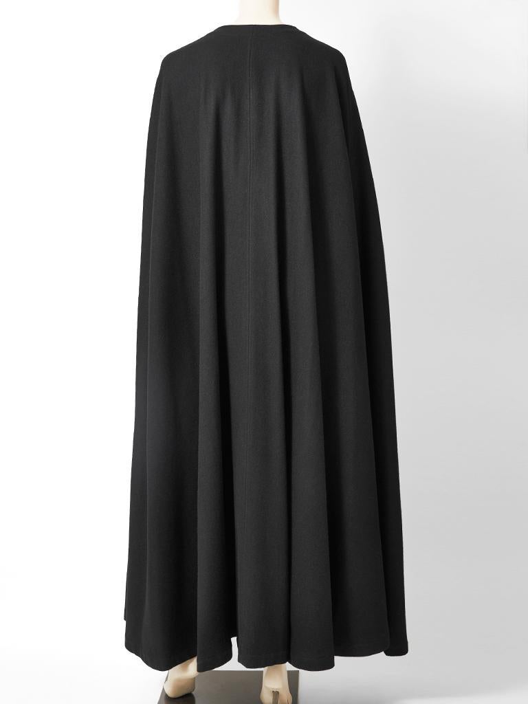 Women's Yves Saint Laurent Rive Gauche Wool Maxi Cape