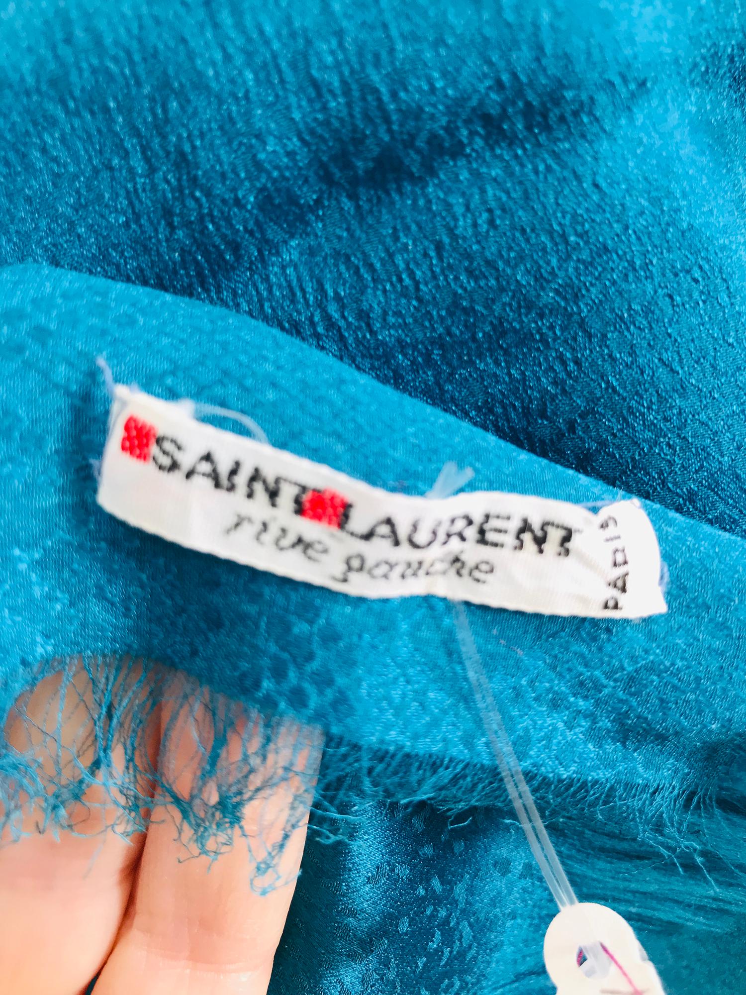 Yves Saint Laurent Rive Gauche X Long Rectangle Textured Silk Scarf/Shawl  For Sale 6