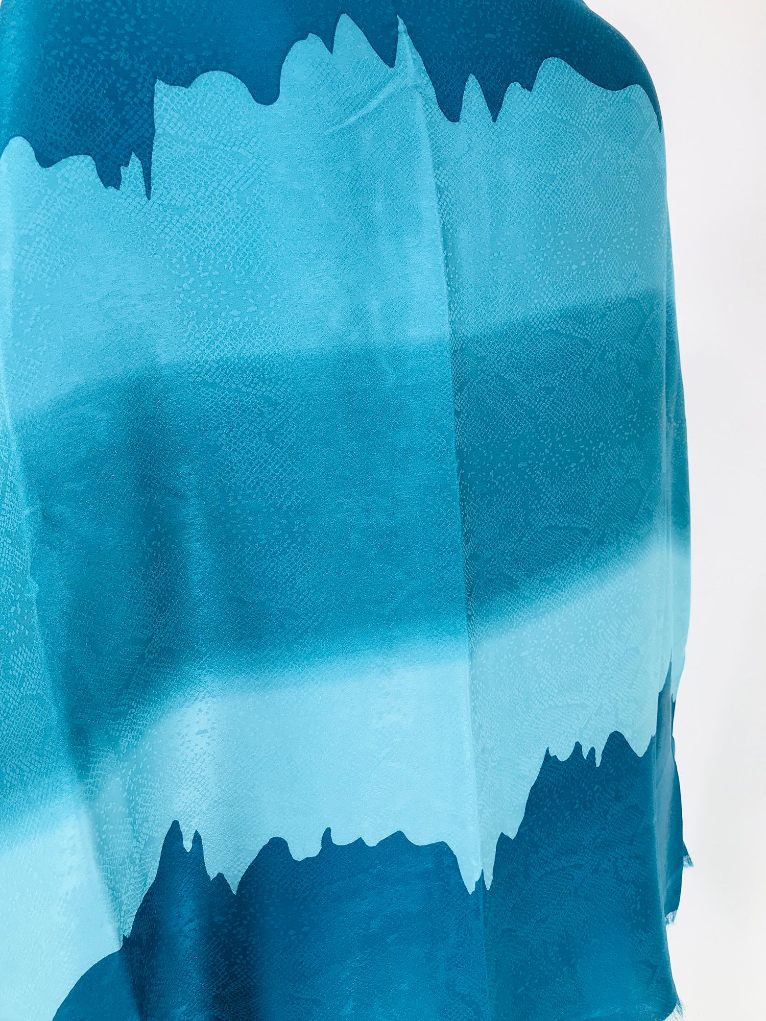 Yves Saint Laurent Rive Gauche X Long Rectangle Textured Silk Scarf/Shawl  For Sale 2