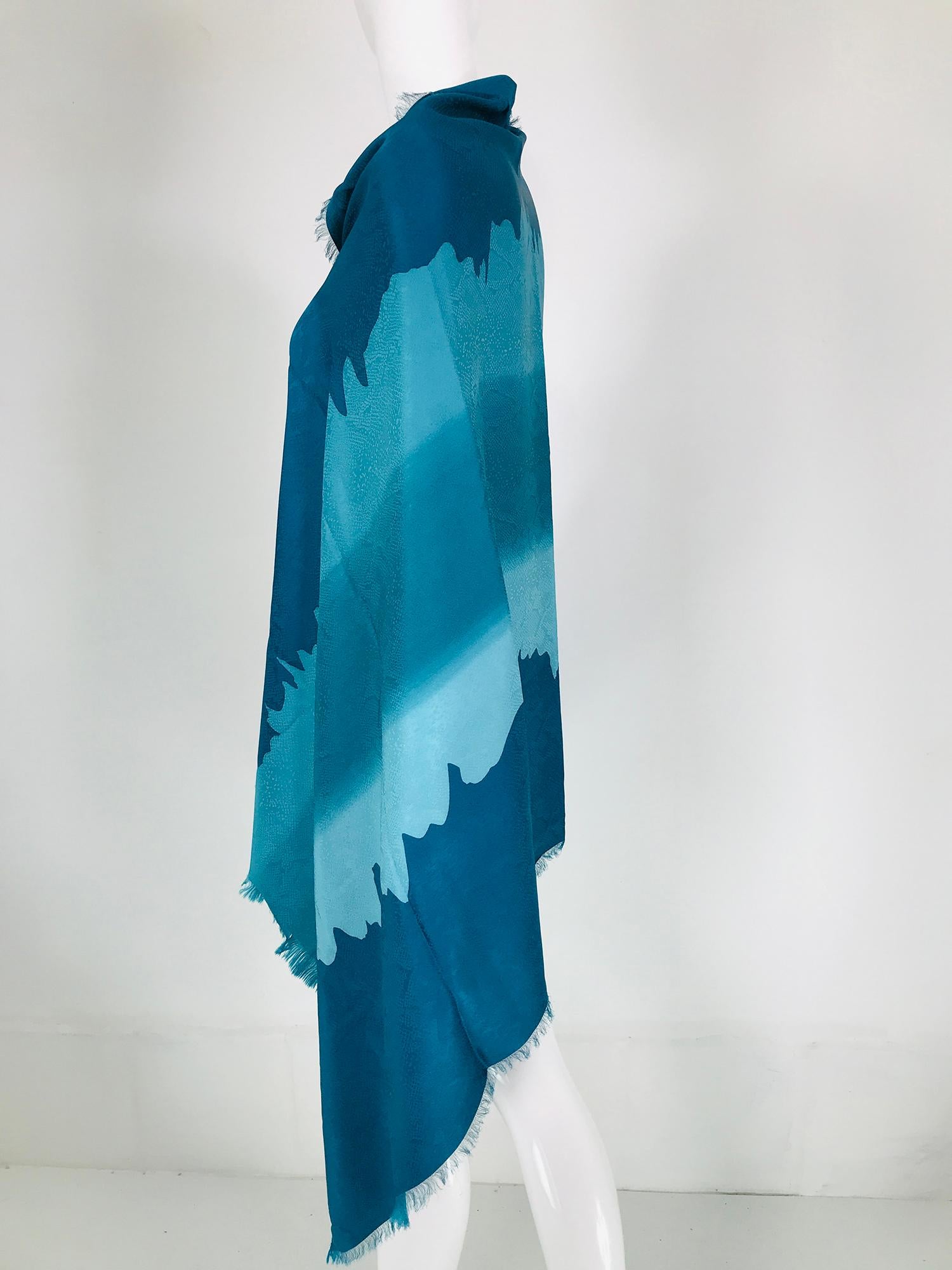 Yves Saint Laurent Rive Gauche X Long Rectangle Textured Silk Scarf/Shawl  For Sale 3