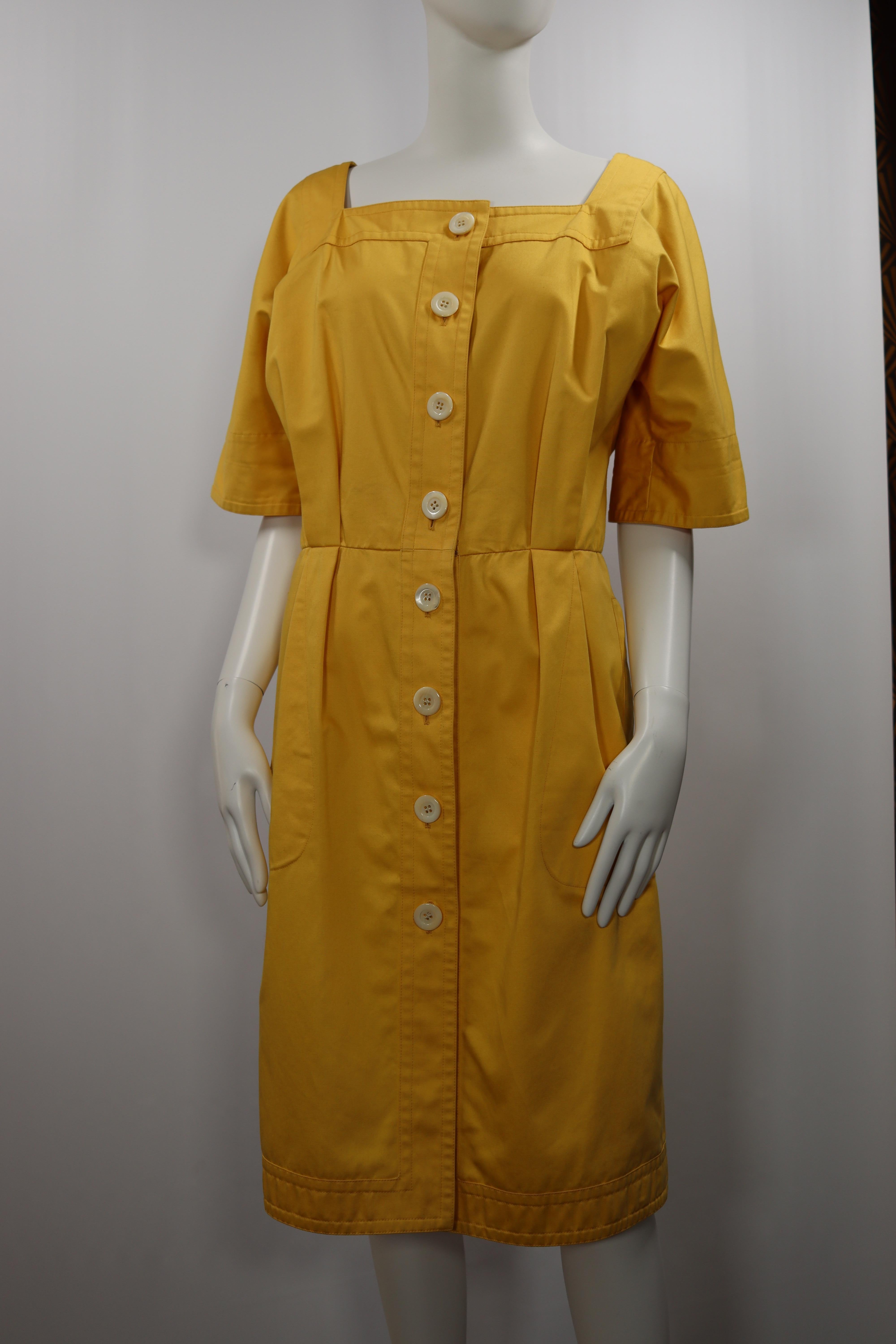 Yves Saint Laurent Rive Gauche Yellow Summer Dress In Good Condition For Sale In PARIS, FR