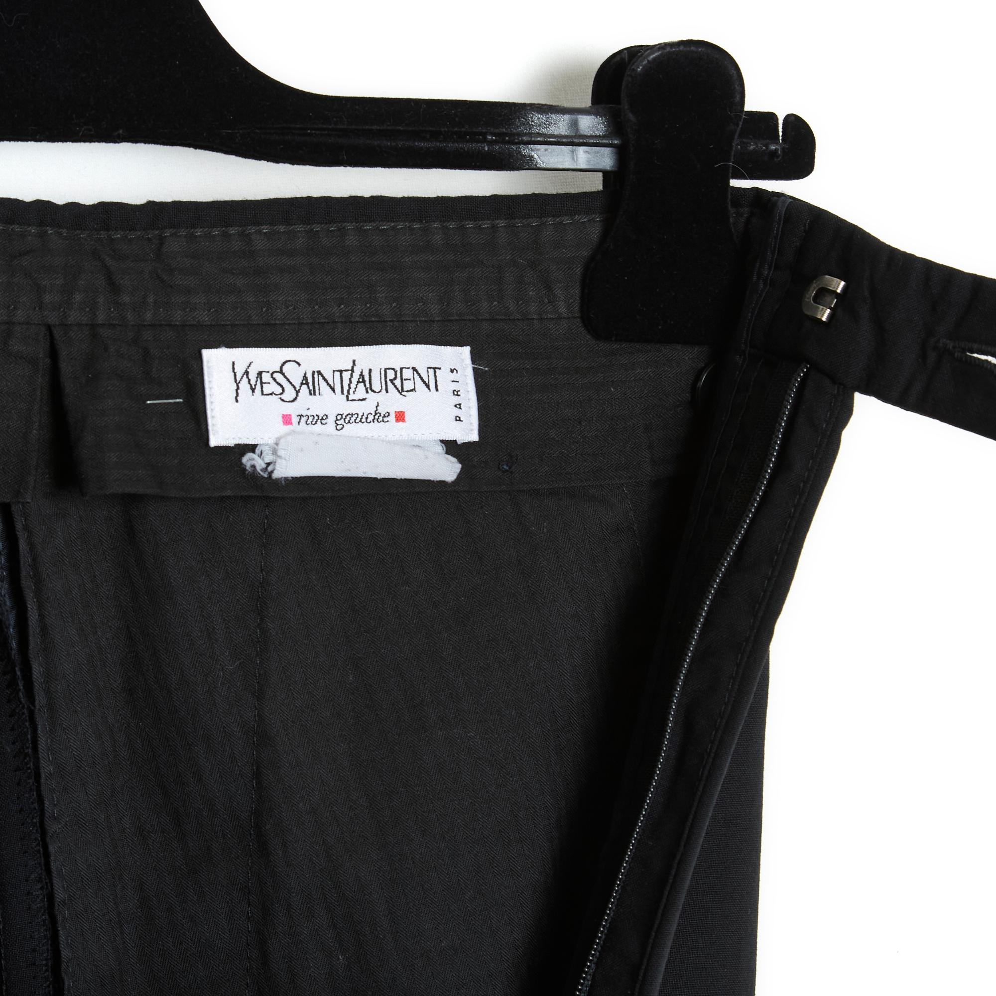 Yves Saint Laurent Rive Gauche YSL 1990s Pantalon FR40 Black Smoking Pants US29 For Sale 1