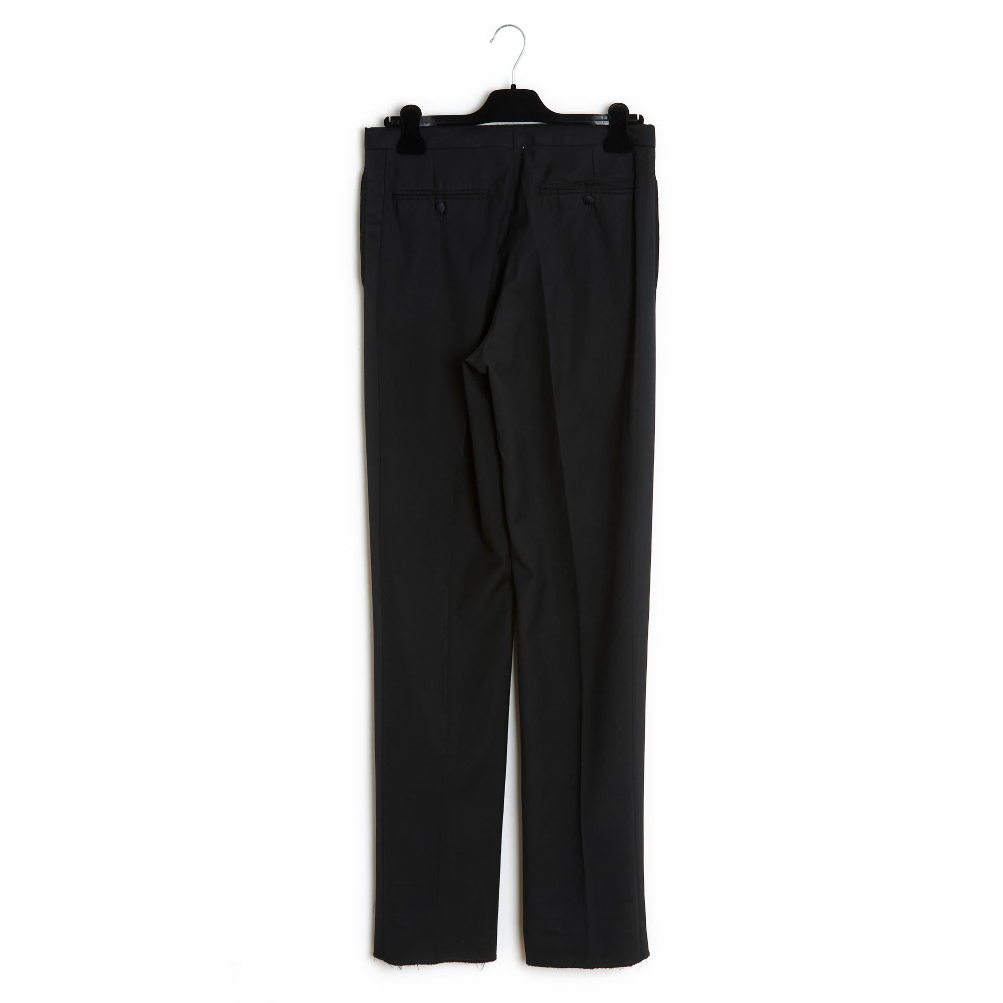 Yves Saint Laurent Rive Gauche YSL 1990s Pantalon FR40 Black Smoking Pants US29 For Sale 2