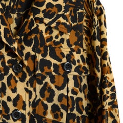 Yves Saint Laurent Rive Gauche YSL 80s Top Saharienne FR38 Panther Blouse US8