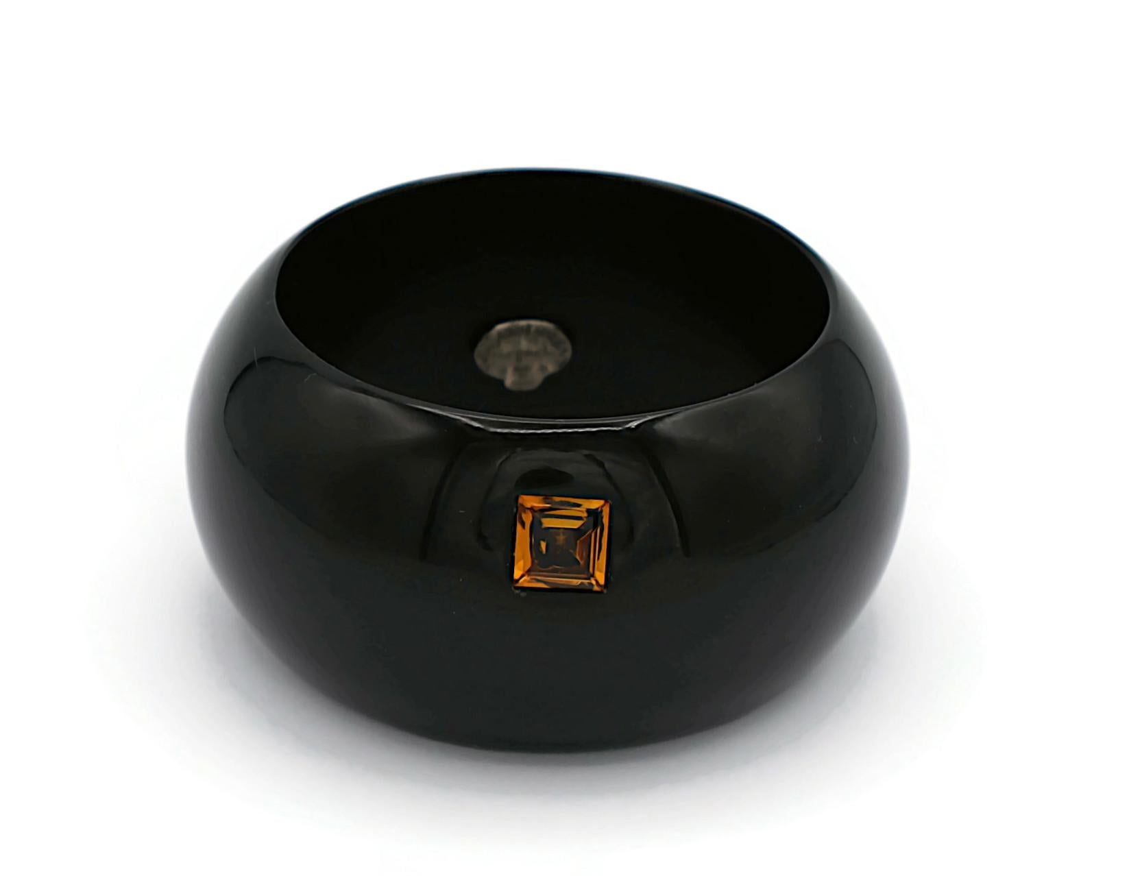 Donna Yves Saint Laurent Rive Gauche YSL Bracciale in resina e cristalli neri in vendita