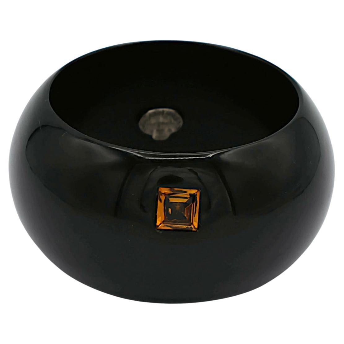 Yves Saint Laurent Rive Gauche YSL Bracciale in resina e cristalli neri