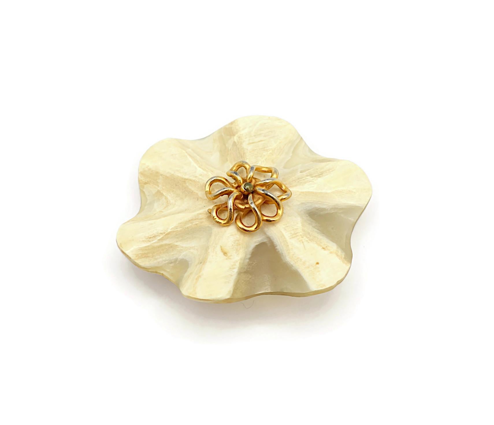 YVES SAINT LAURENT Rive Gauche YSL Vintage Flower Brooch For Sale 3