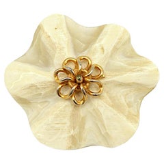 YVES SAINT LAURENT Rive Gauche YSL Vintage Flower Brooch