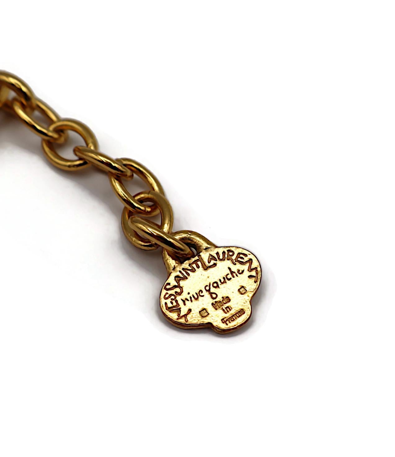 Yves Saint Laurent Rive Gauche YSL Vintage Collana a triangolo geometrica in tonalità oro in vendita 7
