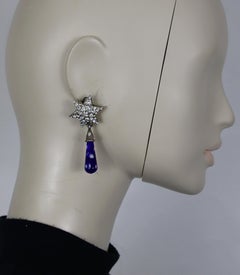 YVES SAINT LAURENT Rive Gauche YSL Vintage Juwelen Celestial baumelnde Ohrringe mit Sternzeichen
