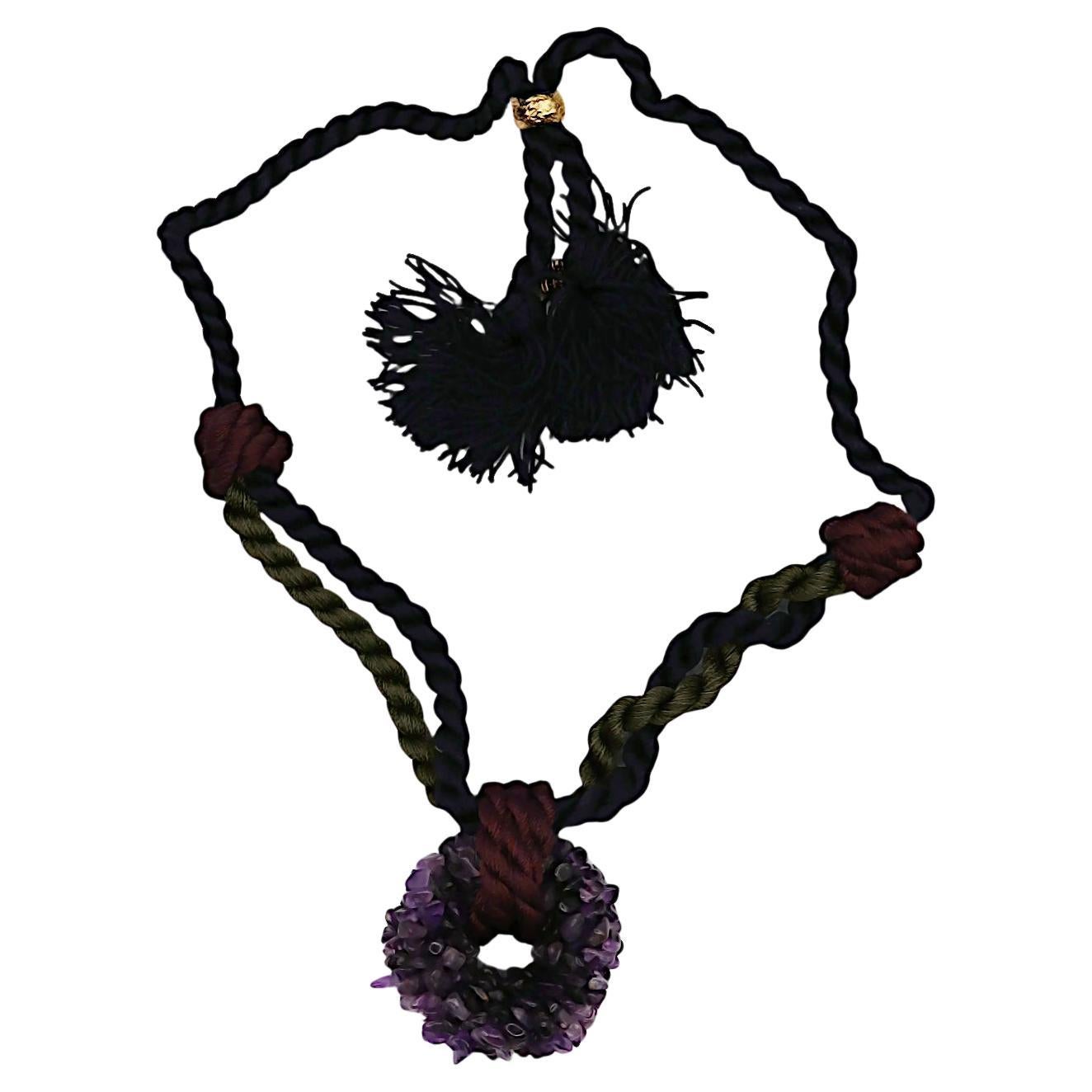 YVES SAINT LAURENT Rive Gauche YSL Vintage Ring Pendant Necklace For Sale