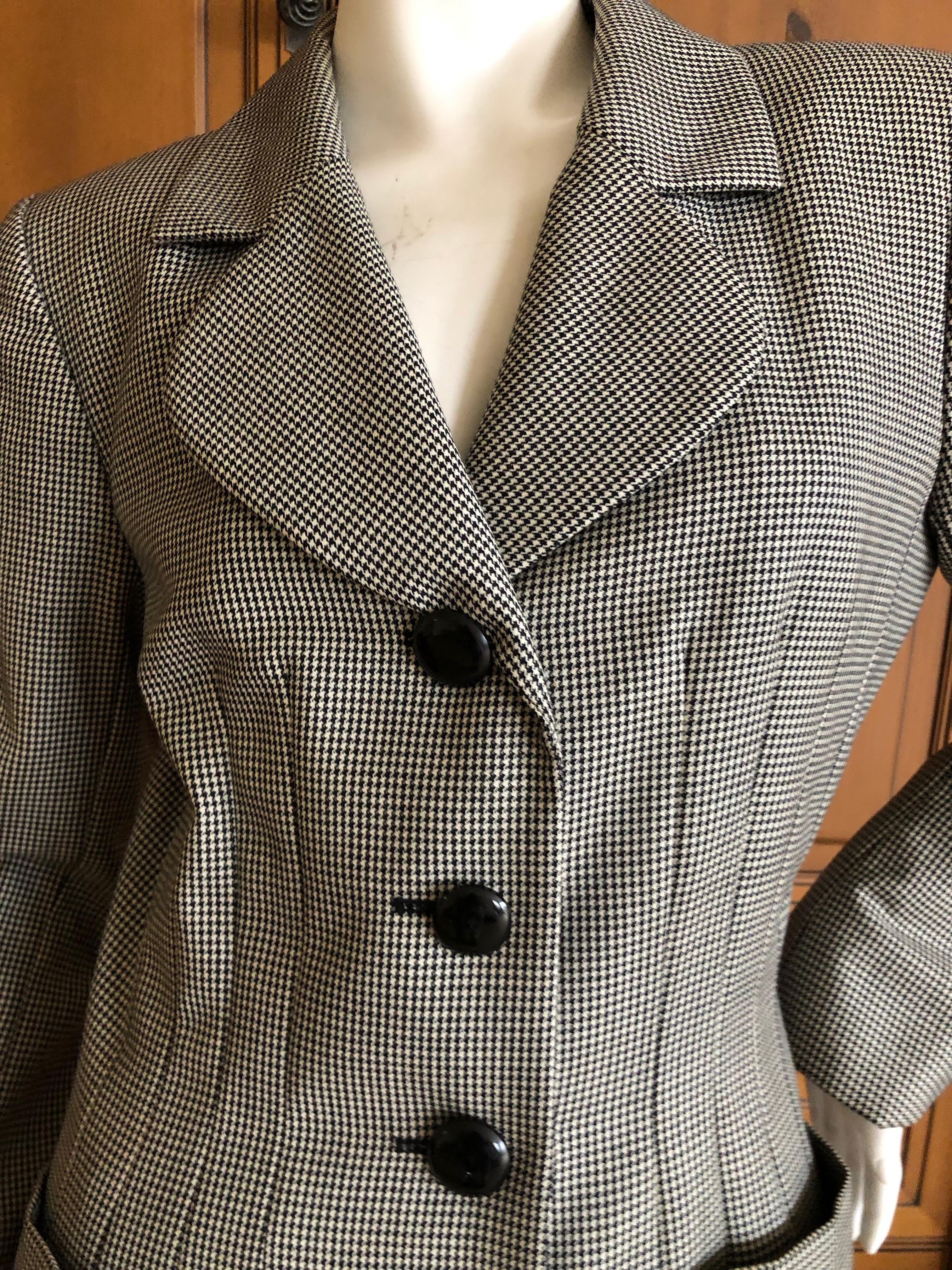 Yves Saint Laurent Rive Guache Vintage 1980's Houndstooth Suit For Sale 1