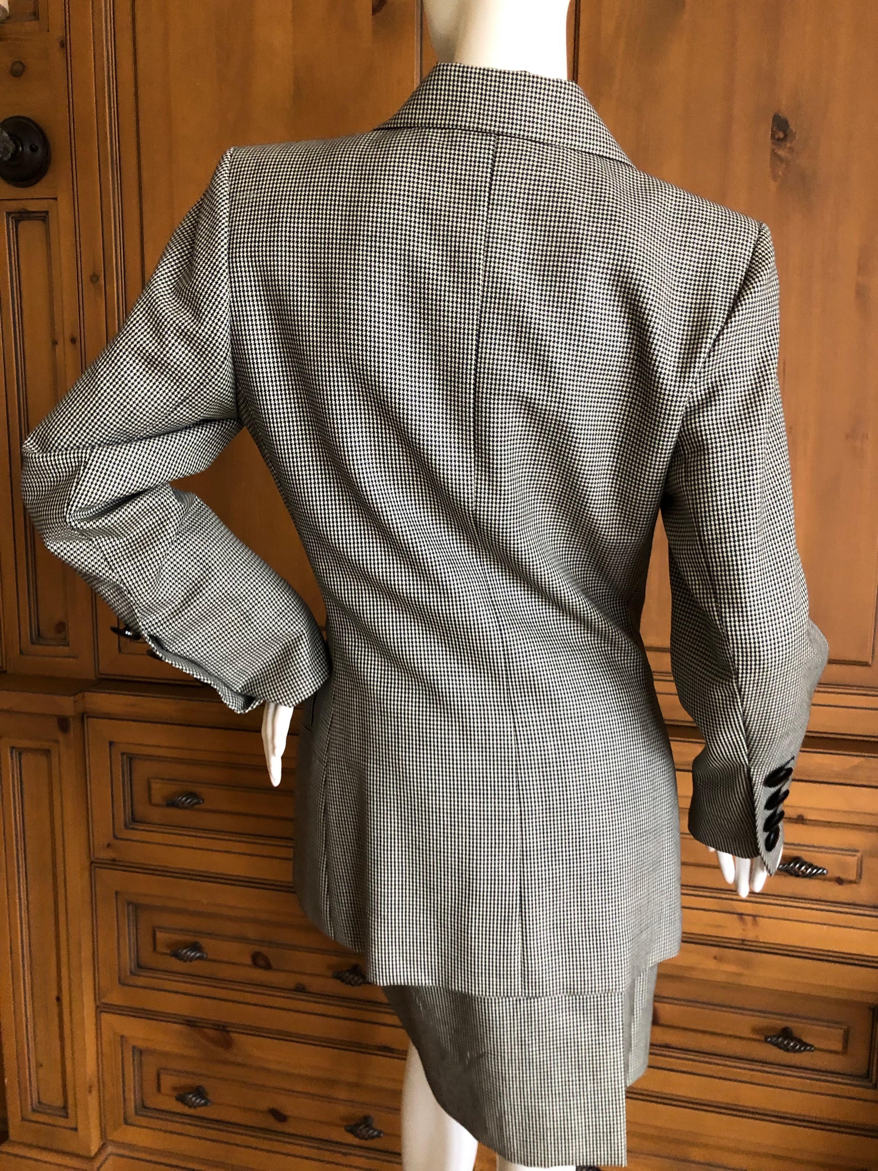 Yves Saint Laurent Rive Guache Vintage 1980's Houndstooth Suit For Sale 3