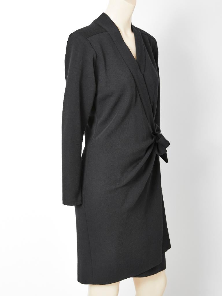 Black Yves Saint Laurent Rive Gauche Wrap Dress