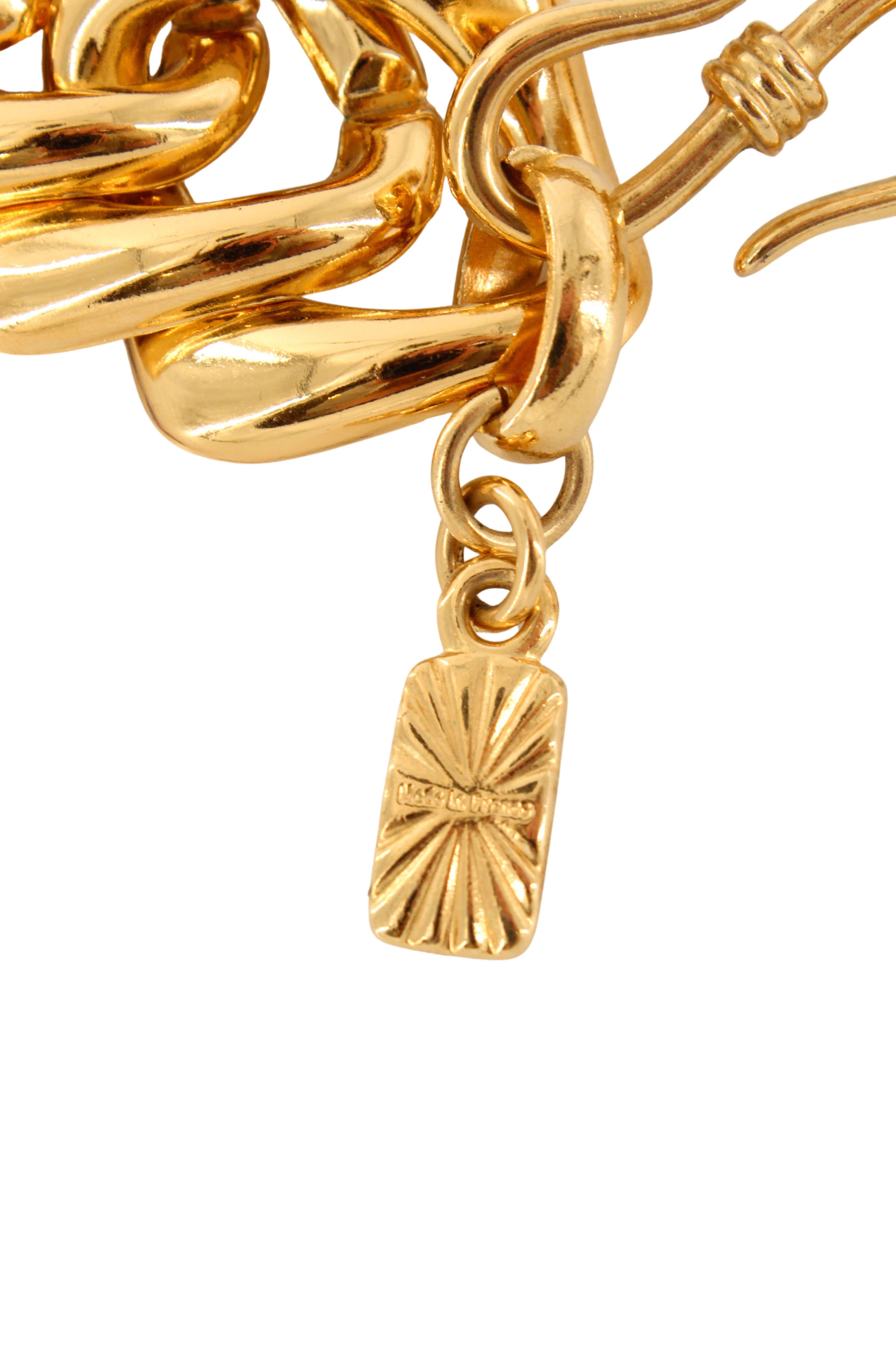 Yves Saint Laurent Robert Goosens - Collana a girocollo Extra Chunky placcata oro anni 80 in vendita 1