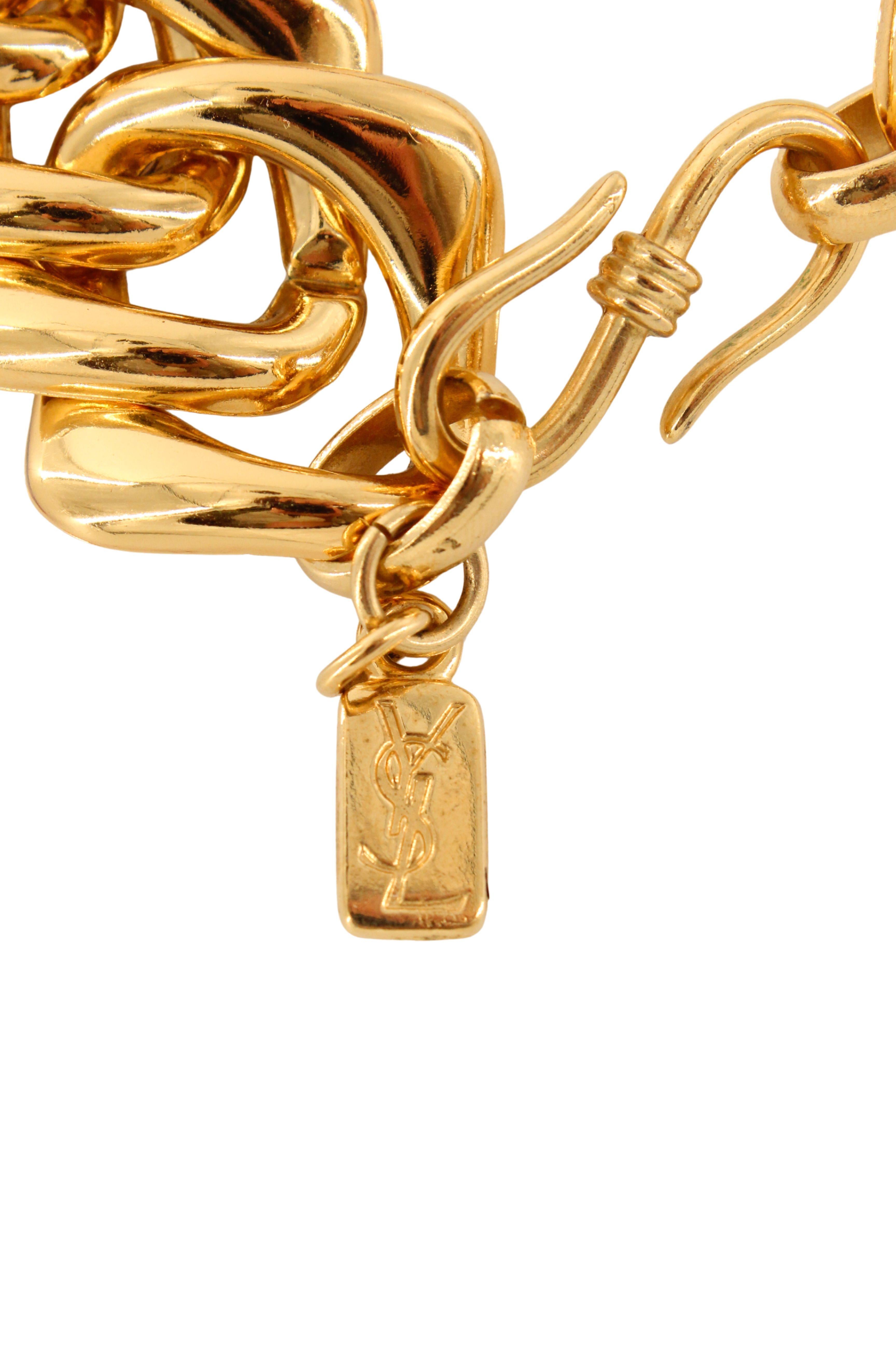 Yves Saint Laurent Robert Goosens - Collana a girocollo Extra Chunky placcata oro anni 80 in vendita 2