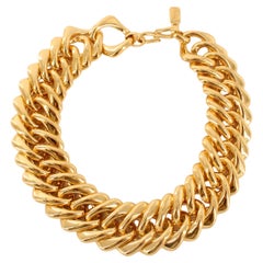 Yves Saint Laurent Robert Goosens 80's Gold Plated Extra Chunky Choker Necklace