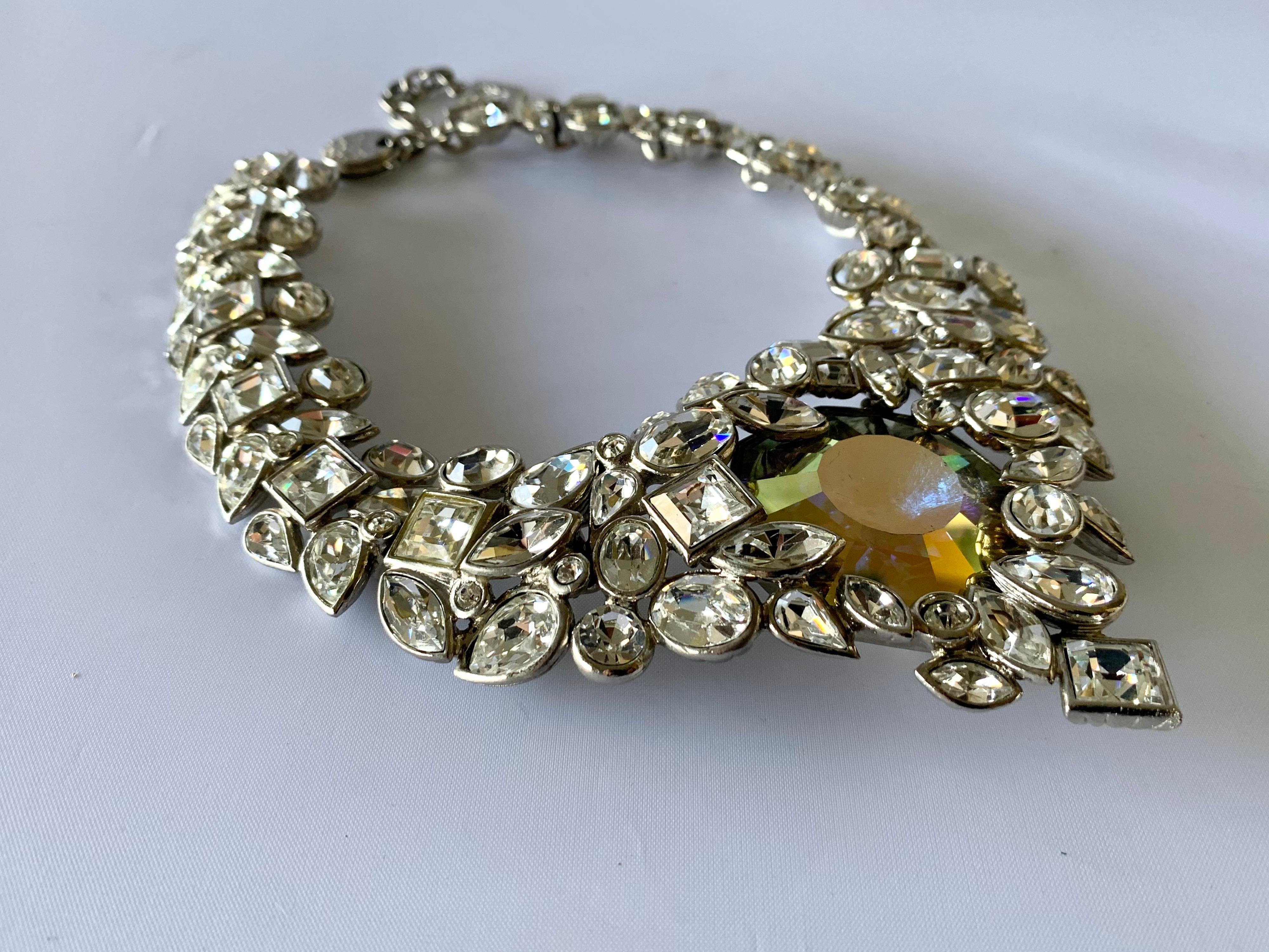 Artisan YVES SAINT LAURENT Robert Goossens Diamante Jeweled Runway Necklace
