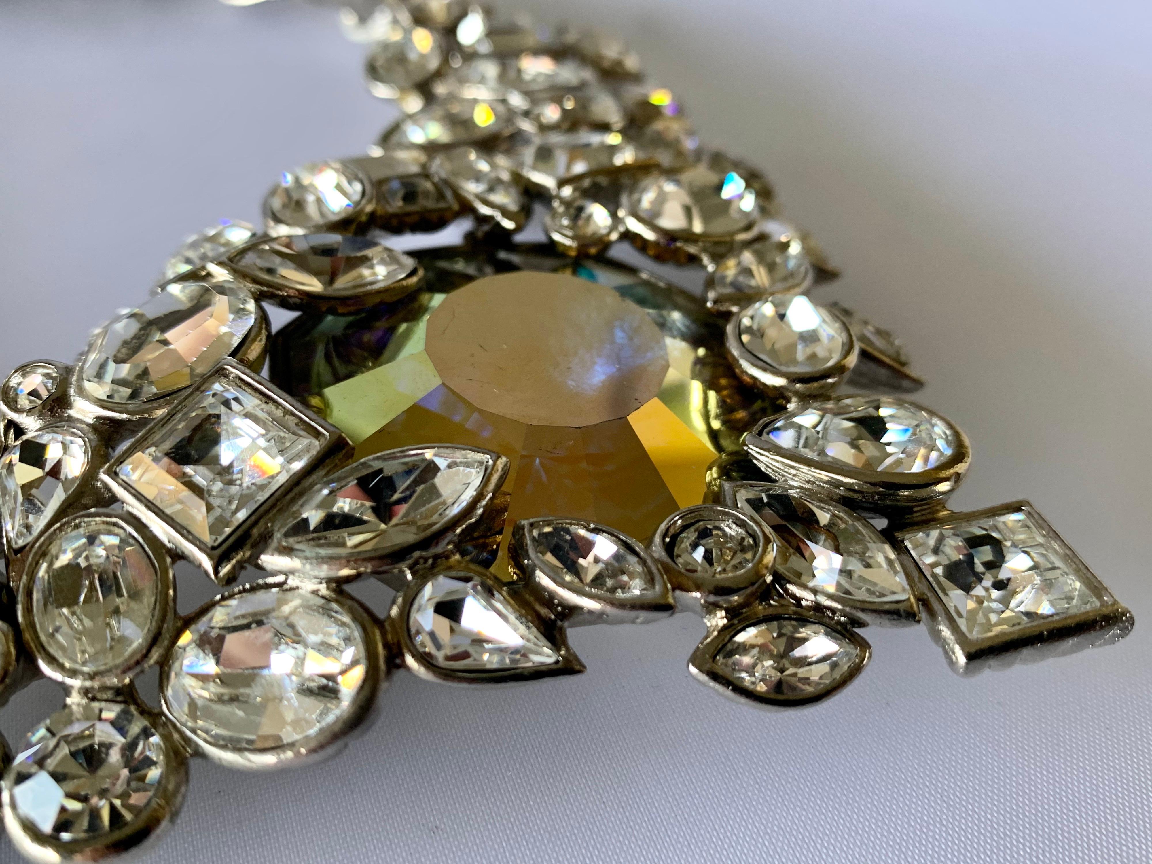 Women's YVES SAINT LAURENT Robert Goossens Diamante Jeweled Runway Necklace
