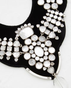 Yves Saint Laurent Rocca crystal collier on velvet breastplate, fw 2002