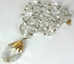 Collier à pendentifs en cristal de roche, Yves Saint Laurent, Maison Goossens