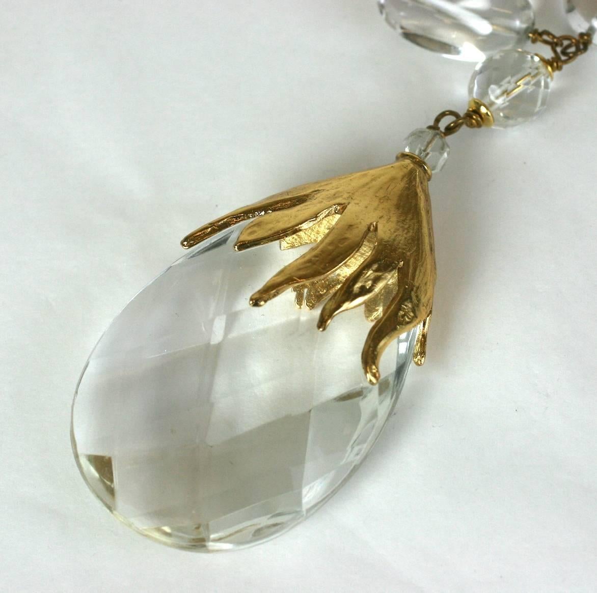 Bead Yves Saint Laurent Rock Crystal Pendant Necklace, Maison Goossens            For Sale